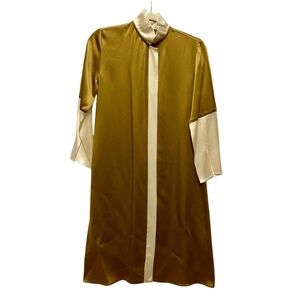 Vintage RTW Charleston 100% Silk Colorblock Dress